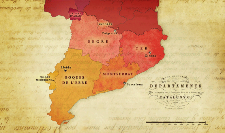 Division departamentala de Catalonha en 1812