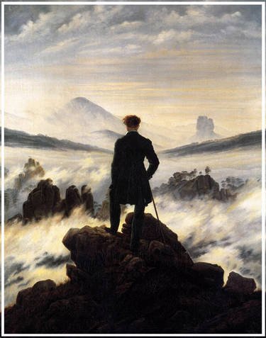 Caspar David Friedrich, Der Wanderer über dem Nebelmeer (Lo viatjaire al dessús de la mar de nívols), 1818