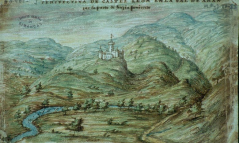 Castèth Leon, segon un dessenh de Tiburcio Spannochi en 1594